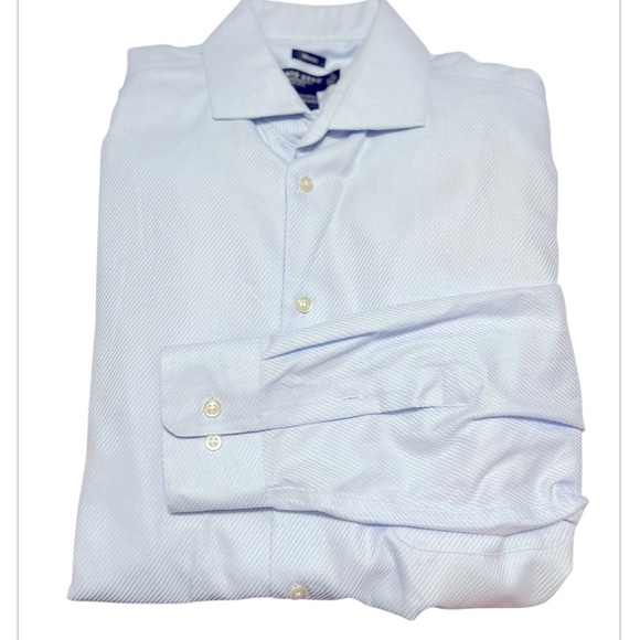 Pronto Uomo Blue Dress Shirt Classic Non Iron Sz 17 36/37 Tall - Picture 5 of 11